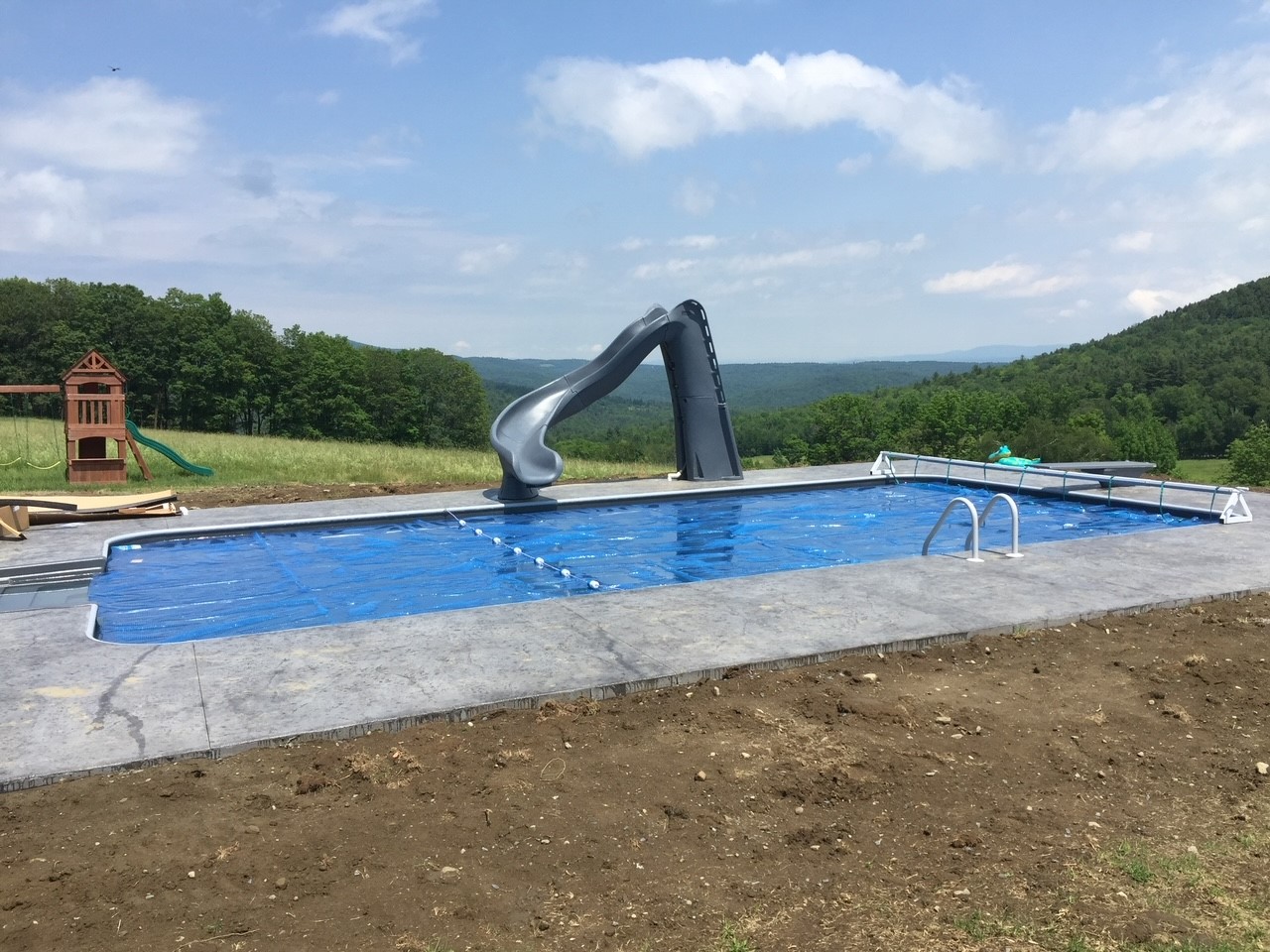 Leisure World Inground Pool with Slide Leisure World Pools and Spas